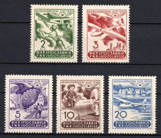 1950 Yugoslavia, Airmail (Mi. 611 - 615, Full Set, CV $50, MNH)