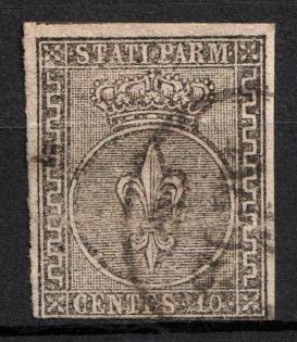 1852 10C Parma (Mi. 2, Used, CV $140)