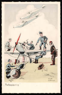 1923-1945 Third Reich, Germany, 'Aviation Humor', Propaganda Postcard