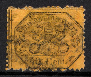 1868 40C Papal States (Mi. 24, Used, CV $120)