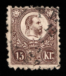 1871 15Kr Hungary (Mi. 12 B, Used, CV $280)