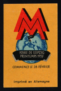 1937 Third Reich, Germany, Leipzig Spring Fair, Advertising Stamp, Non-Postal