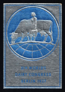 1937 Third Reich, Germany, 11th World's Dairy Congress in Berlin, Advertising Stamp, Non-Postal