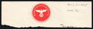 1923-1945 Third Reich, Germany, 'Reich Finance Assosiation', Mail Seal on Cover Front, Postal Label