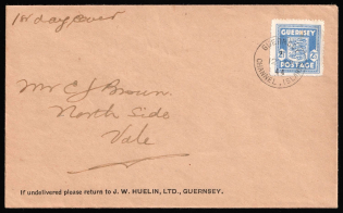 1944 (12 Apr) Guernsey, German Occupation, Germany, FDC Cover to Vale franked with 2.5d (Mi. 3 a, CV $90)