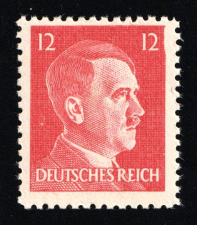 1944 12pf American Propaganda Forgery of Hitler Issue, Anti-German Propaganda (Mi. 16, CV $70)