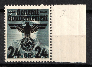 1940 24gr General Government, Germany (Mi. 14 I, Margin, Signed, CV $170, MNH)