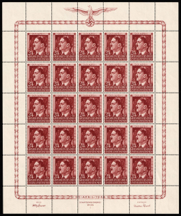 1944 24gr General Government, Germany, Full Sheet (Mi. 118)