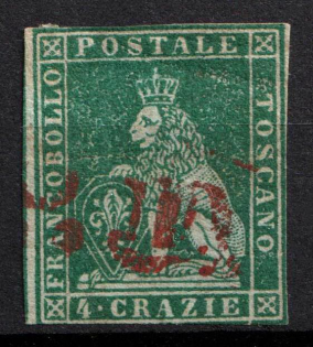 1851 4Gr Tuscany (Mi. 6 XB, Used, CV $280)