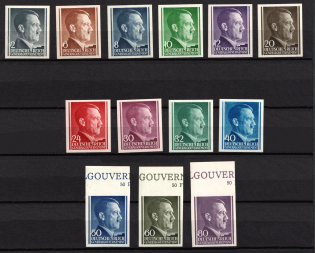 1941 General Government, Germany (Mi. 71 U - 75 U, 77 U - 81 U, 110 U - 112 U, Imperforate, Signed, CV $80, MNN-MVLH)