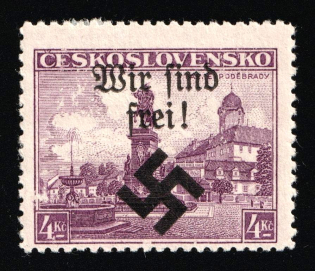 1939 4kc Moravia-Ostrava, Bohemia and Moravia, Germany Local Issue (Mi. 17, CV $50)
