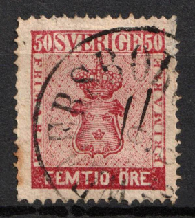 1863 50øre Sweden (Mi. 12 B, Used, CV $210)