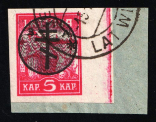 1919 5k on piece, West Army, Russia, Civil War (Russika 20, Used, CV $30)