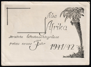 1941-42 'From Africa. Warm Christmas Greetings and a Happy New Year', Postcard, WWII Occupations