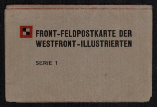 'Front Field Postcard of the Westfront-Illustrated Series 1', Propaganda Label Stamp, Third Reich Nazi Germany
