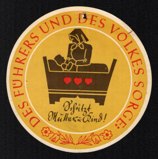 'The Leader's and the People's Care', Propaganda Label Stamp, Third Reich Nazi Germany