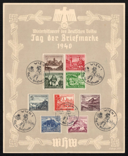 1940 'Day of the Stamp 1940', Propaganda Souvenir Sheet, Third Reich Nazi Germany