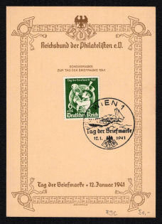 1941 'Reichsbund Der Philatelisten E.d. Day of the Stamp', Propaganda Souvenir Sheet, Third Reich Nazi Germany