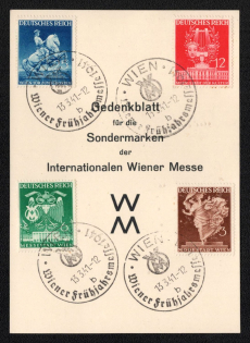 1941 'Memorial Sheet for the Special Stamps of the International Wiener Mass', Propaganda Souvenir Sheet, Third Reich Nazi Germany