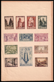 1933 Belgium, Private Reprint of the Issue 'Grand Orval', Full Sheet on Cover (Yellowish Paper, MNH)