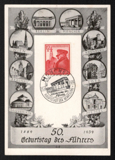 1939 'Birthday of the Leader', Propaganda Souvenir Sheet, Third Reich Nazi Germany