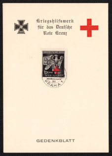 1939 'War Aid Work for the German Red Cross', Propaganda Souvenir Sheet, Third Reich Nazi Germany