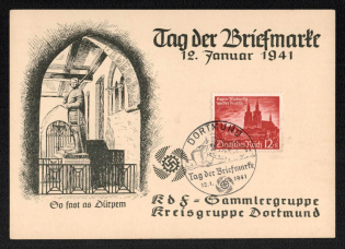 1941 'Day of the Stamp January 12, 1941', Propaganda Souvenir Sheet, Third Reich Nazi Germany