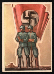 1941 'Day of the SS German Police (Schutzstaffel)', Propaganda Postcard, Third Reich Nazi Germany