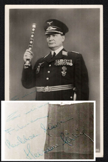 Rare Postcard with SIGNATURE of Hermann Goring, Propaganda Postcard, Third Reich Nazi Germany