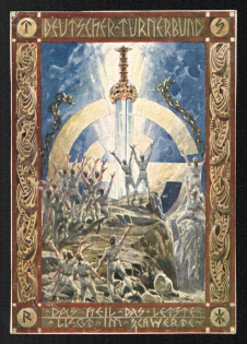 1926 Rare Early Nazi Propaganda 'German Gymnastics Federation, Federal Gymnastics Festival in Vienna Heumond 1926', Propaganda Postcard, Third Reich Nazi Germany