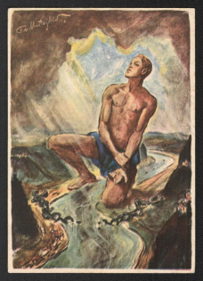 1930 'To Commemorate the Liberation of the German Rhine 1930', Propaganda Postcard, Third Reich Nazi Germany