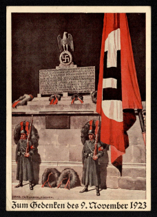 1923 'To Commemorate November 9, 1923', Propaganda Postcard, Third Reich Nazi Germany