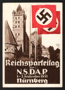 1933 'Reich Party Day of the N.S.D.A.P. 1-3 September 1933 Nuremberg', Propaganda Postcard, Third Reich Nazi Germany