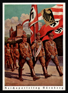 1938 'Reich Party Day Nuremberg', Propaganda Postcard, Third Reich Nazi Germany
