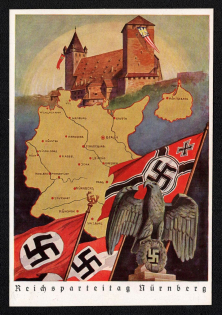 PROOF Postcard 'Nuremberg Imperial Party Congress', Propaganda Postcard, Third Reich Nazi Germany