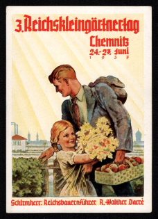 1937 'Reichskleinkartenag Chemnitz Patron', Propaganda Postcard, Third Reich Nazi Germany