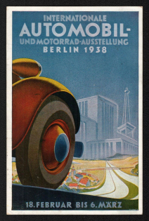 1938 'International Automotive and Motorcycle Exhibition Berlin 1938', Propaganda Postcard, Third Reich Nazi Germany