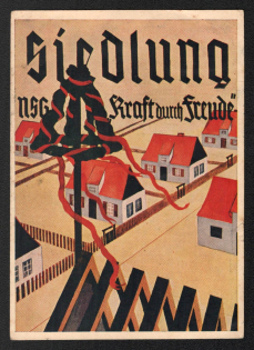 1936 'Settlement NSG Strength and Joy', Propaganda Postcard, Third Reich Nazi Germany