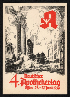 1937 'German Pharmacy Lag Effen 23-27 June 1937', Propaganda Postcard, Third Reich Nazi Germany