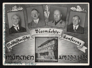 1938 'World Historical Ceremony in Munich on September 29, 1938', Propaganda Postcard, Third Reich Nazi Germany