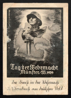 1939 'Day of the Wehrmacht Munster', Propaganda Postcard, Third Reich Nazi Germany