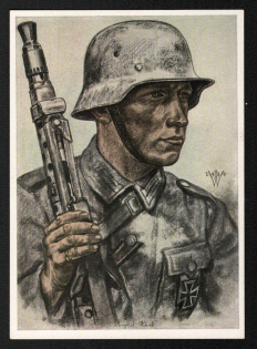 1940 'A Radiator Shooter', Propaganda Postcard, Third Reich Nazi Germany