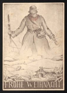 1939 'Merry Christmas', Propaganda Postcard, Third Reich Nazi Germany