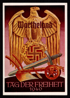 1940 'Wartheland Day of Freedom 1940', Propaganda Postcard, Third Reich Nazi Germany