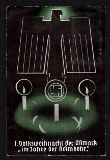 1938 'Dolksweihnacht Der Autzmark in the Year of Return', Propaganda Postcard, Third Reich Nazi Germany