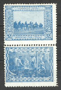 1915 Vienna Legion of Ukrainian Sich Riflemen in WWI Pair `2` (Blue)