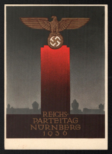 1936 'Nuremberg Reich Party Congress 1936', Propaganda Postcard, Third Reich Nazi Germany