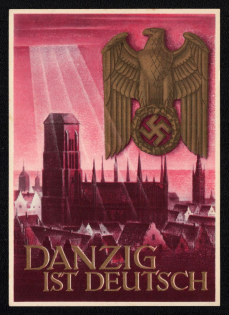 'Danzig is German', Propaganda Postcard, Third Reich Nazi Germany