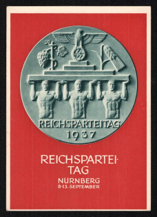 1937 'Reich Party Day Nuremberg 6-13 September', Propaganda Postcard, Third Reich Nazi Germany