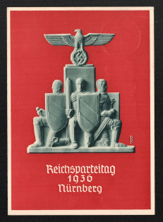 1936 'Reich Party Day 1936 Nuremberg', Propaganda Postcard, Third Reich Nazi Germany